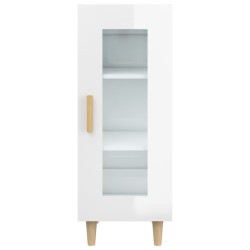 vidaXL Credenza Bianco Lucido 34,5x34x90 cm in Legno Ingegnerizzato