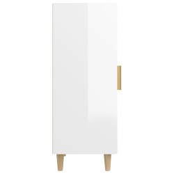 vidaXL Credenza Bianco Lucido 34,5x34x90 cm in Legno Ingegnerizzato