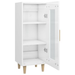 vidaXL Credenza Bianco Lucido 34,5x34x90 cm in Legno Ingegnerizzato