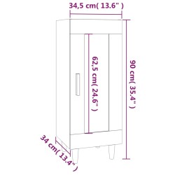 vidaXL Credenza Bianco Lucido 34,5x34x90 cm in Legno Ingegnerizzato