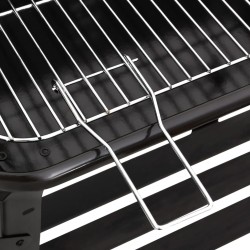 vidaXL Barbecue a Carbonella con Ruote in Acciaio Nero