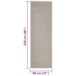 vidaXL Tappeto in Sisal per Tiragraffi Sabbia 80x250 cm