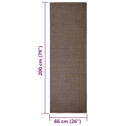 vidaXL Tappeto in Sisal per Tiragraffi Marrone 66x200 cm