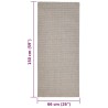 vidaXL Tappeto in Sisal per Tiragraffi Sabbia 66x150 cm