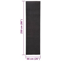 vidaXL Tappeto in Sisal per Tiragraffi Nero 66x250 cm