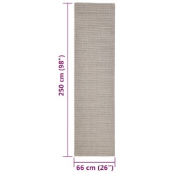 vidaXL Tappeto in Sisal per Tiragraffi Sabbia 66x250 cm