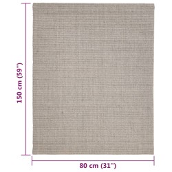 vidaXL Tappeto in Sisal per Tiragraffi Sabbia 80x150 cm