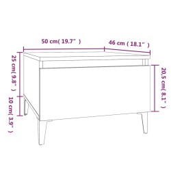 vidaXL Tavolino da Salotto Rovere Fumo 50x46x35cm in Legno Ingegnerizzato