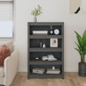 vidaXL Libreria Grigia 80x35x126 cm in Legno Massello di Pino