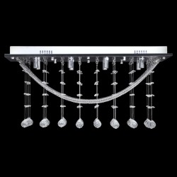 vidaXL Lampada da Soffitto Bianca con Cristalli di Vetro 8 x G9 29 cm