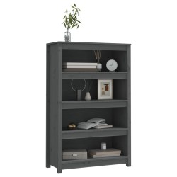 vidaXL Libreria Grigia 80x35x126 cm in Legno Massello di Pino