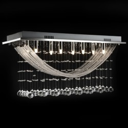 vidaXL Lampada da Soffitto Bianca con Cristalli di Vetro 8 x G9 29 cm