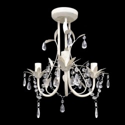 vidaXL Lampadari con Pendenti in Cristallo 2 pz Bianco Elegante 