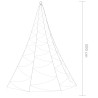 vidaXL Albero da Parete con Gancio Metallico 720 LED Bianco Freddo 5 m