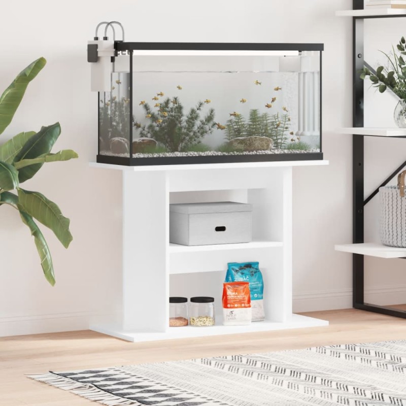 vidaXL Supporto per Acquario 80x35x60 cm in Legno ingegnerizzato Bianco