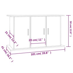 vidaXL Supporto Acquario 101x41x58 cm Legno ingegnerizzato Bianco Lucido