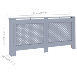 vidaXL Copertura per Radiatore Antracite 172x19x81 cm in MDF