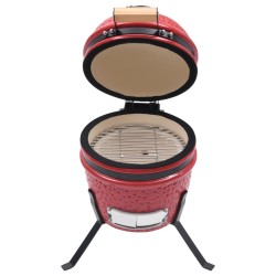 vidaXL Barbecue Affumicatore 2 in 1 Kamado in Ceramica 56 cm Rosso