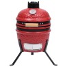 vidaXL Barbecue Affumicatore 2 in 1 Kamado in Ceramica 56 cm Rosso