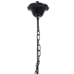 vidaXL Lampadario in Cristallo con 5 Lampadine Nero