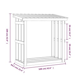 Portalegna Miele 108x64,5x109 cm in Legno Massello di Pino