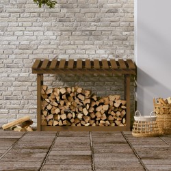 vidaXL Portalegna Miele 108x64,5x78 cm in Legno Massello di Pino