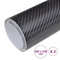 vidaXL Pellicole per Auto 2 pz 4D Nero 100x150 cm