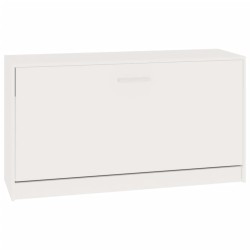 Panca Porta Scarpe Bianco Lucido 80x24x45 cm Legno ingegnerizzato