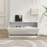 Panca Porta Scarpe Bianco Lucido 80x24x45 cm Legno ingegnerizzato