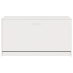 Panca Porta Scarpe Bianco Lucido 80x24x45 cm Legno ingegnerizzato