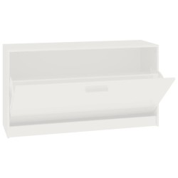 Panca Porta Scarpe Bianco Lucido 80x24x45 cm Legno ingegnerizzato