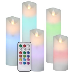 vidaXL Set Candele Elettriche a LED 5 pz con Telecomando Colorato