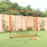 vidaXL Rete Baseball Rossa e Nera 219x107x212 cm Acciaio e Poliestere 