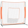 vidaXL Rete Baseball Rossa e Nera 219x107x212 cm Acciaio e Poliestere 