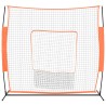 vidaXL Rete Baseball Rossa e Nera 219x107x212 cm Acciaio e Poliestere 