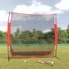 vidaXL Rete Baseball Portatile Nera e Rossa 215x107x216 cm Poliestere