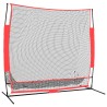 vidaXL Rete Baseball Portatile Nera e Rossa 215x107x216 cm Poliestere