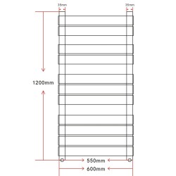 vidaXL Radiatore Portasciugamano Centrale Dritto 600 x 1200 mm