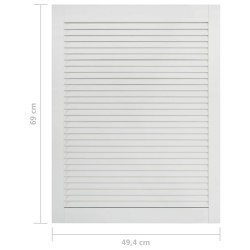 vidaXL Ante a Lamelle 2 pz in Legno Massello di Pino Bianco 69x49,4 cm