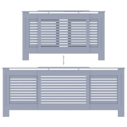 vidaXL Copertura per Radiatore Grigia in MDF 205 cm