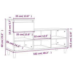 Scarpiera Nera 102x36x60 cm in Legno Ingegnerizzato