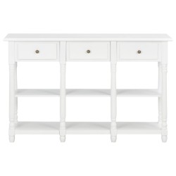 vidaXL Tavolo Consolle Bianco 110x30x76 cm in Legno ingegnerizzato