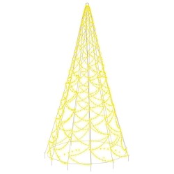 vidaXL Albero di Natale Pennone Bianco Caldo 500 LED 300 cm