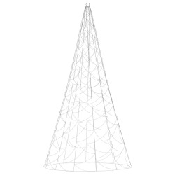 vidaXL Albero di Natale Pennone Bianco Caldo 500 LED 300 cm