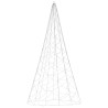 vidaXL Albero di Natale Pennone Bianco Caldo 500 LED 300 cm