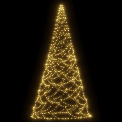 vidaXL Albero di Natale Pennone Bianco Caldo 500 LED 300 cm