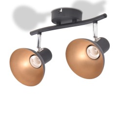 vidaXL Lampadario per 2 Lampadine E27 Nero e Oro