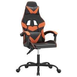 vidaXL Sedia da Gaming Girevole Nero e Arancione in Similpelle