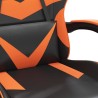 vidaXL Sedia da Gaming Girevole Nero e Arancione in Similpelle