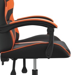 vidaXL Sedia da Gaming Girevole Nero e Arancione in Similpelle